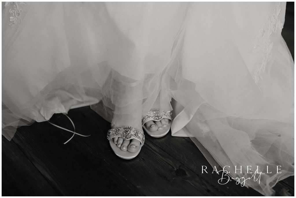 bridal shoes under dress