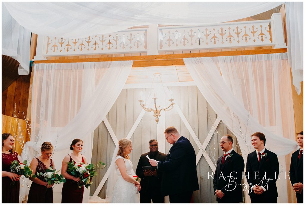 reading of vows during intimate wedding