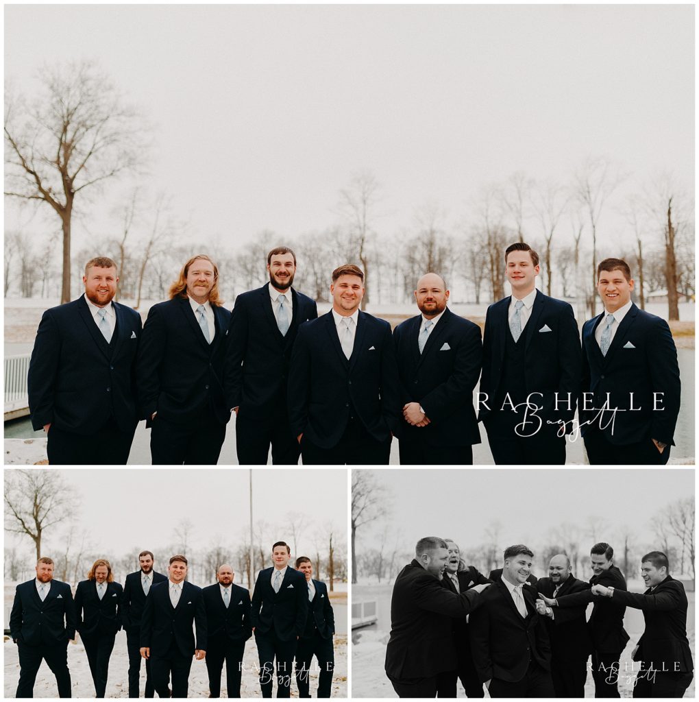 groomsmen collage outdoor photo