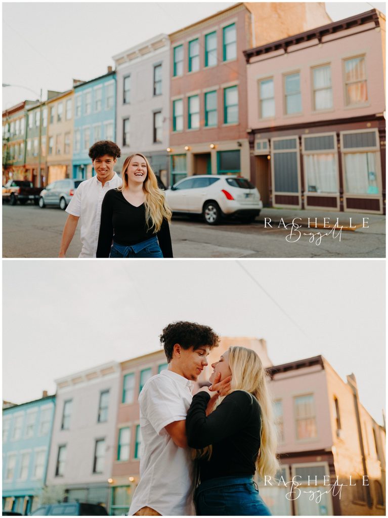 Sweet photos taken during Engagement in Historic Downtown