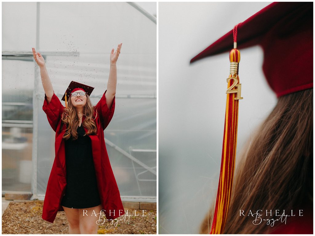 graduation cap and gown with 2021 tassel