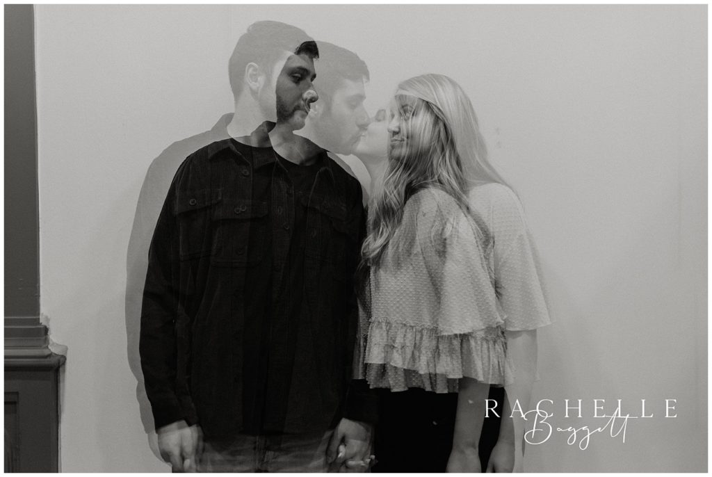 artistic image with overlapping frames during Engagement at George Rodgers Clark